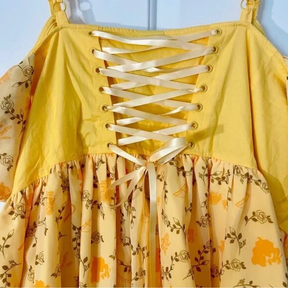 NWT Her Universe Disney Beauty And The Beast Belle Cold Shoulder Dress - Picture 5 of 11
